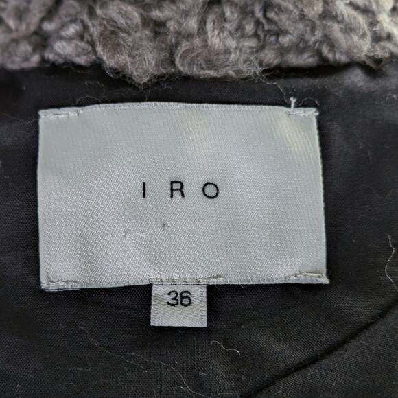 IRO Paris Catleen Boucle Knit Vest Gray Sleeveless Cowl Neck Layering Sweater 36 - Picture 14 of 16